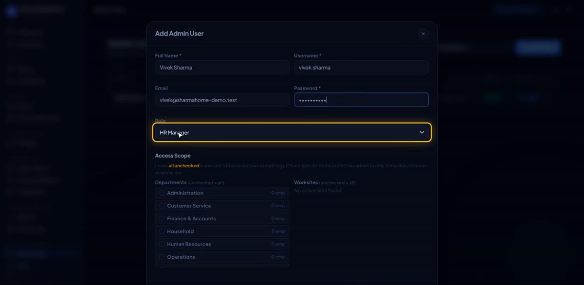 Invite a teammate in BizlumoAI for a household
