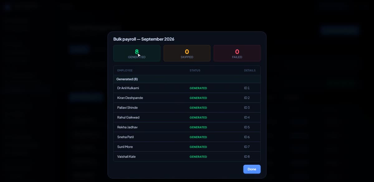Run your first payroll in BizlumoAI for a NGO or trust