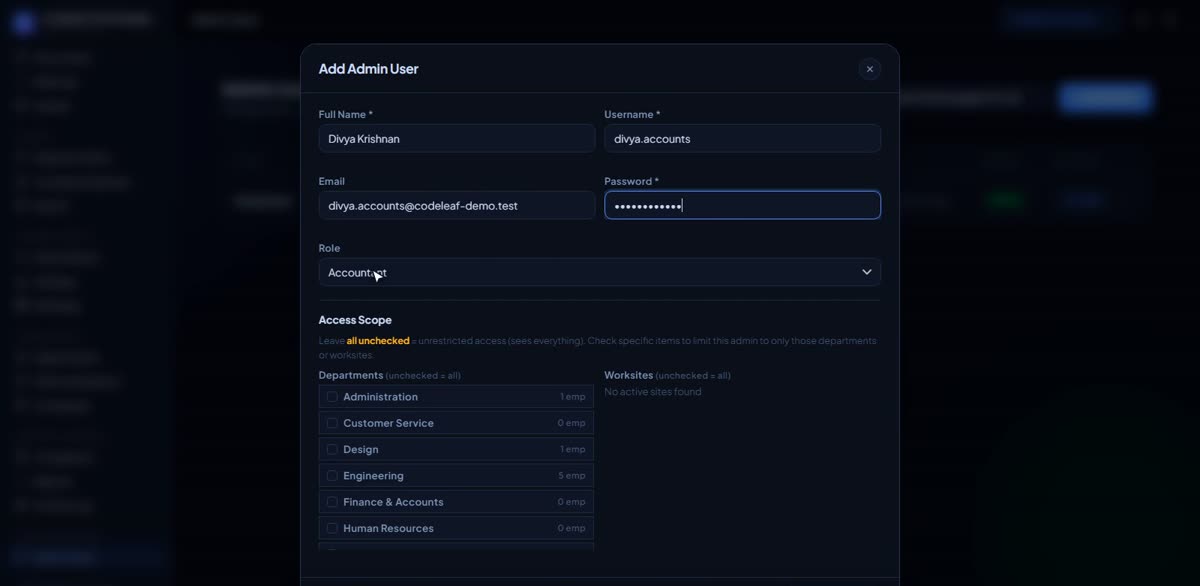 Invite a teammate in BizlumoAI for a professional services firm