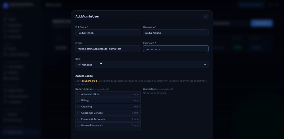 Invite a teammate in BizlumoAI for a restaurant or café