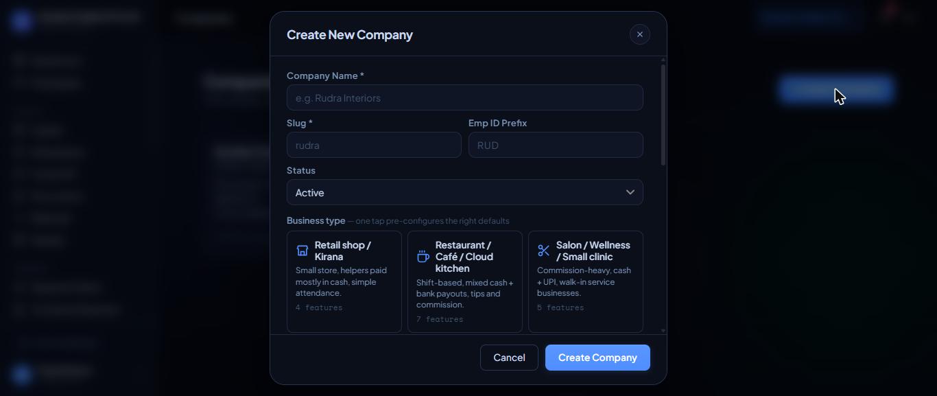 Creating a second company.