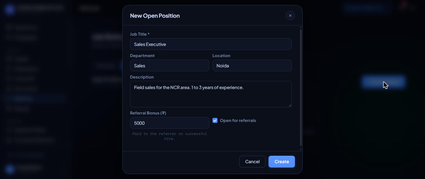 Posting an open position.
