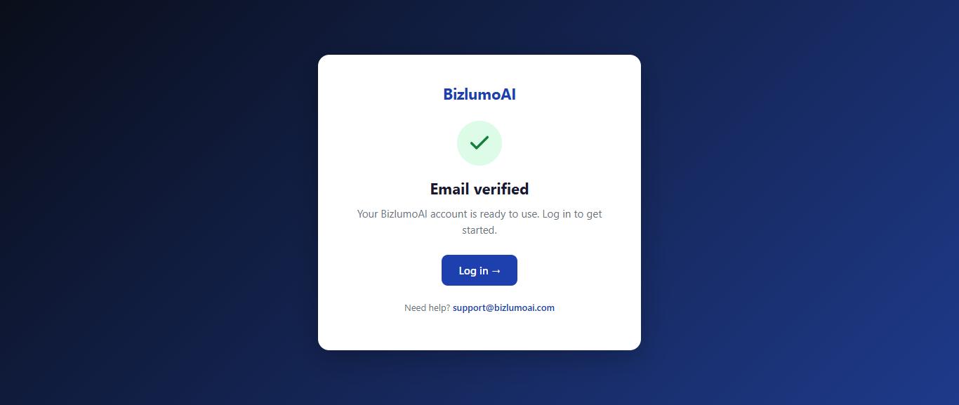 Email verified. Your account is ready.